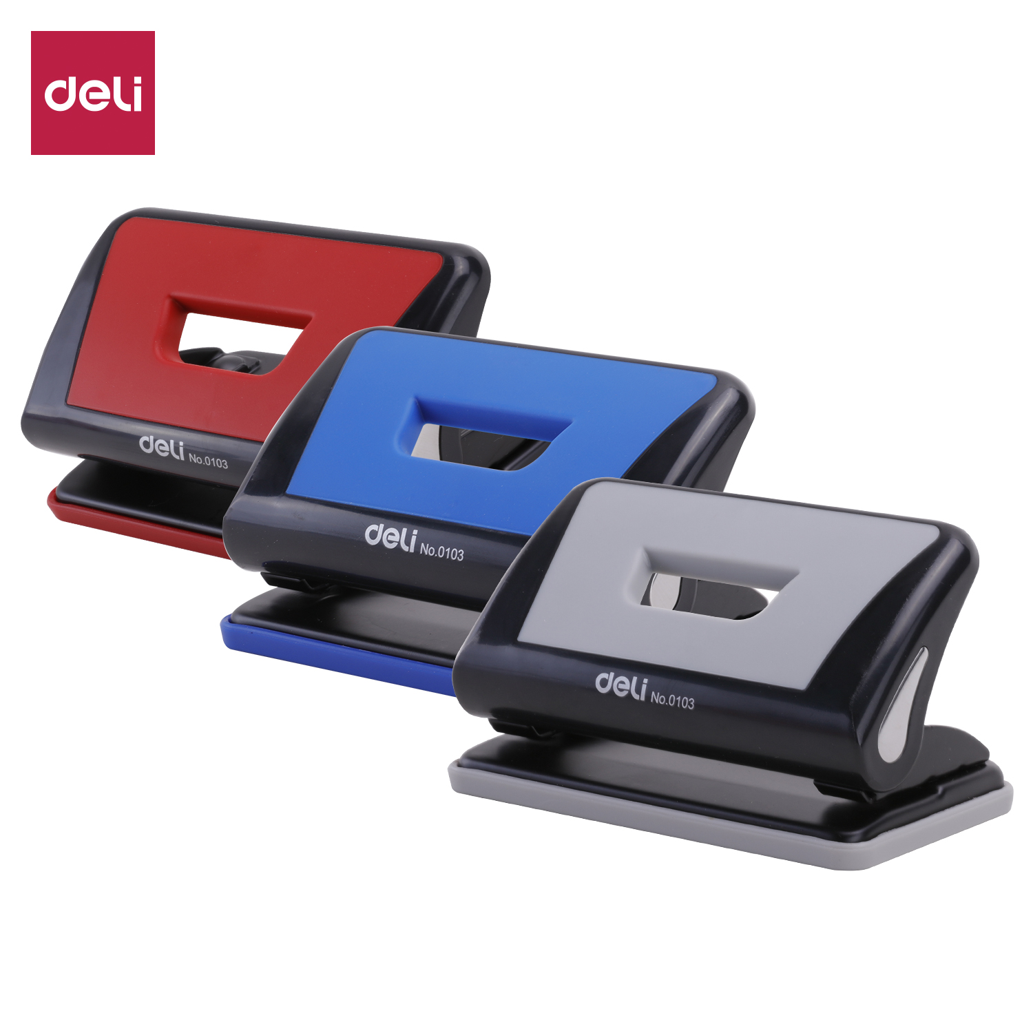 Діркопробивач Deli-E0103, 10 аркушів, металевий з гумовими вставками